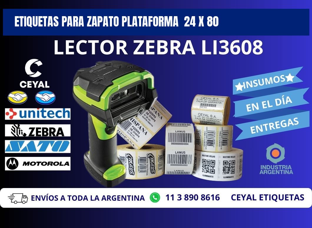 ETIQUETAS PARA ZAPATO PLATAFORMA  24 x 80