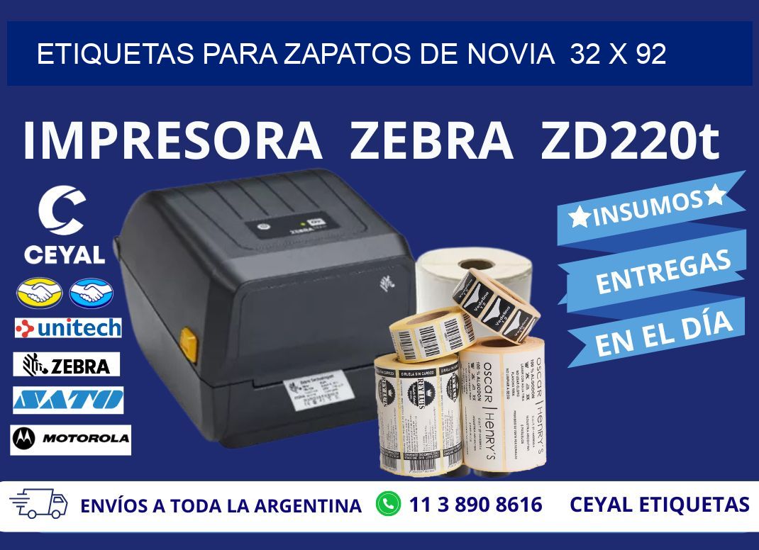 ETIQUETAS PARA ZAPATOS DE NOVIA  32 x 92