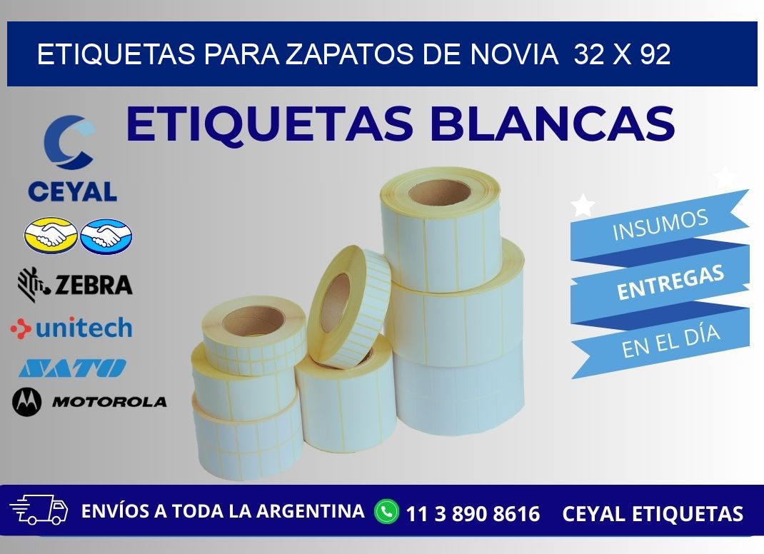 ETIQUETAS PARA ZAPATOS DE NOVIA  32 x 92