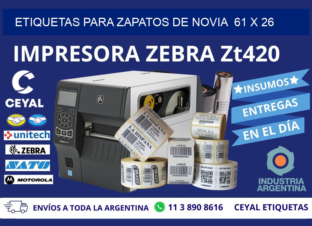 ETIQUETAS PARA ZAPATOS DE NOVIA  61 x 26