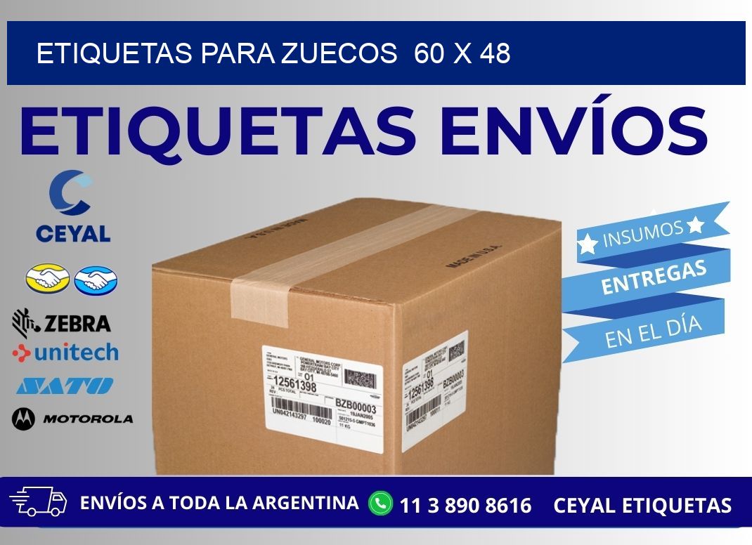 ETIQUETAS PARA ZUECOS  60 x 48