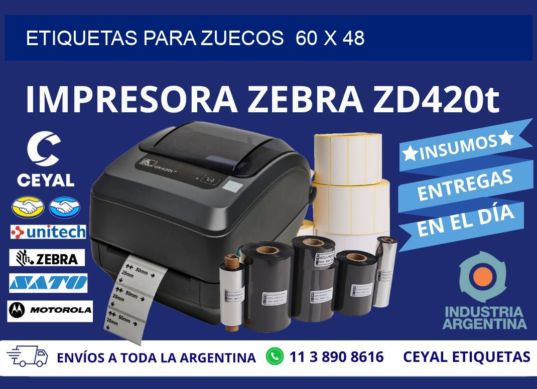 ETIQUETAS PARA ZUECOS  60 x 48