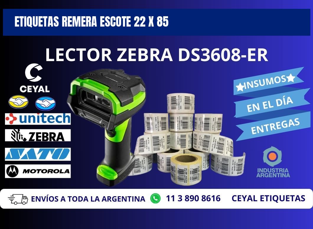 ETIQUETAS REMERA ESCOTE 22 x 85
