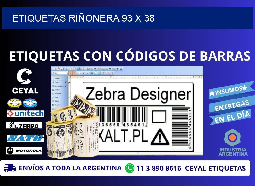 ETIQUETAS RIÑONERA 93 x 38