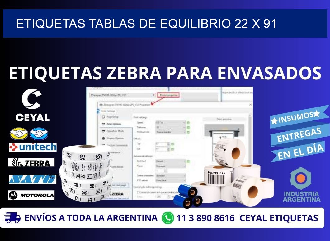 ETIQUETAS TABLAS DE EQUILIBRIO 22 x 91