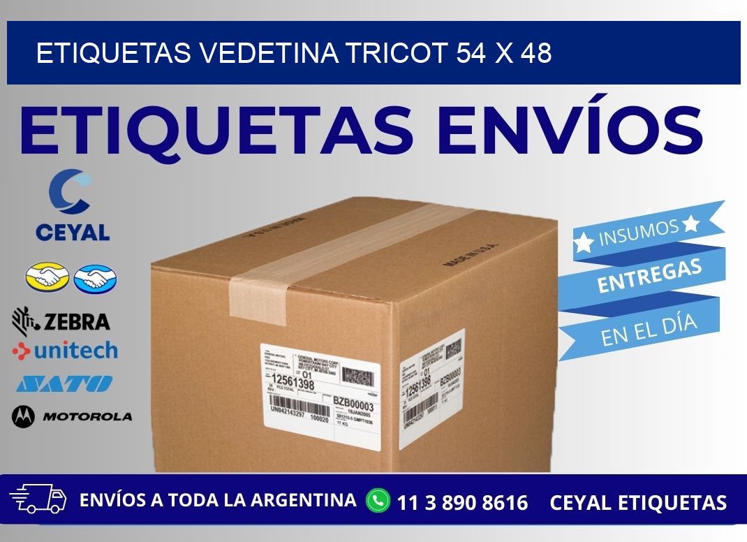 ETIQUETAS VEDETINA TRICOT 54 x 48