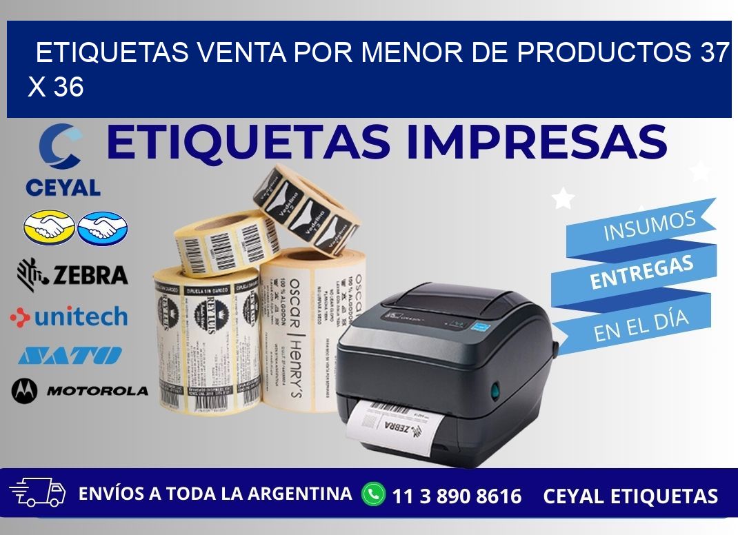 ETIQUETAS VENTA POR MENOR DE PRODUCTOS 37 x 36