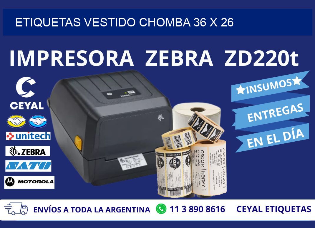 ETIQUETAS VESTIDO CHOMBA 36 x 26