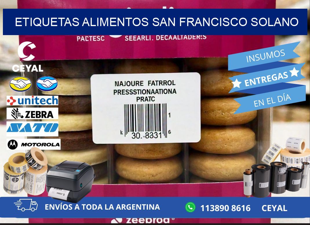 Etiquetas alimentos San Francisco Solano