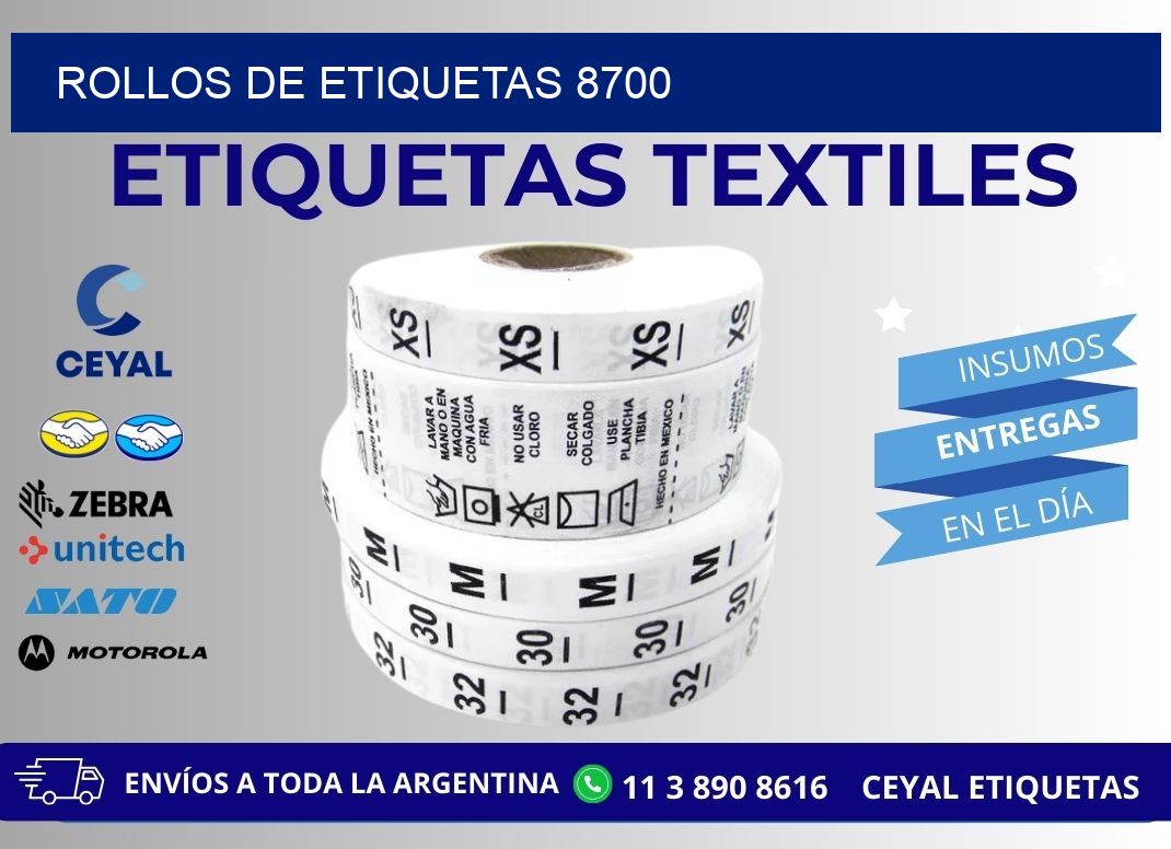 ROLLOS DE ETIQUETAS 8700