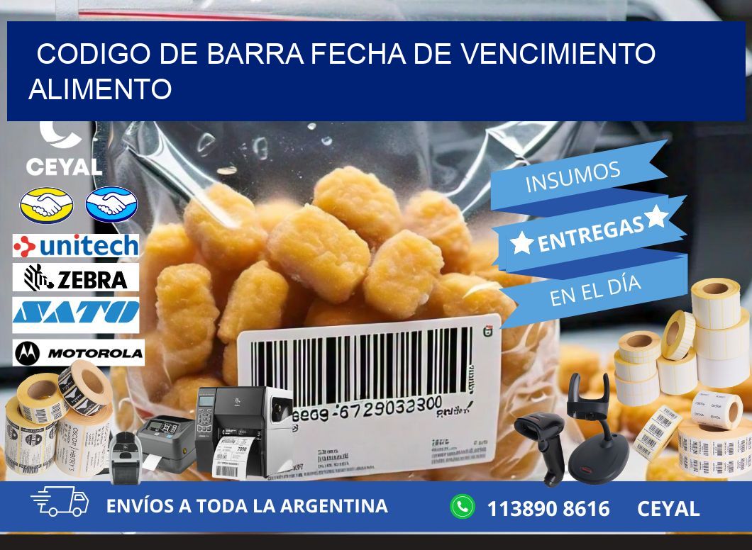 codigo de barra FECHA DE VENCIMIENTO ALIMENTO