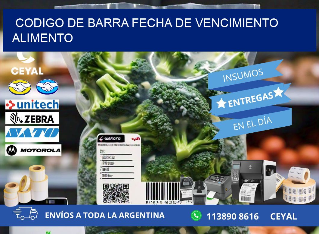 codigo de barra FECHA DE VENCIMIENTO ALIMENTO