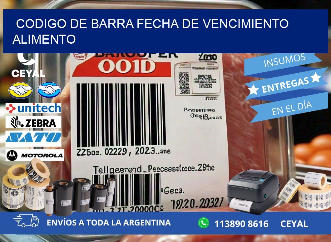 codigo de barra FECHA DE VENCIMIENTO ALIMENTO