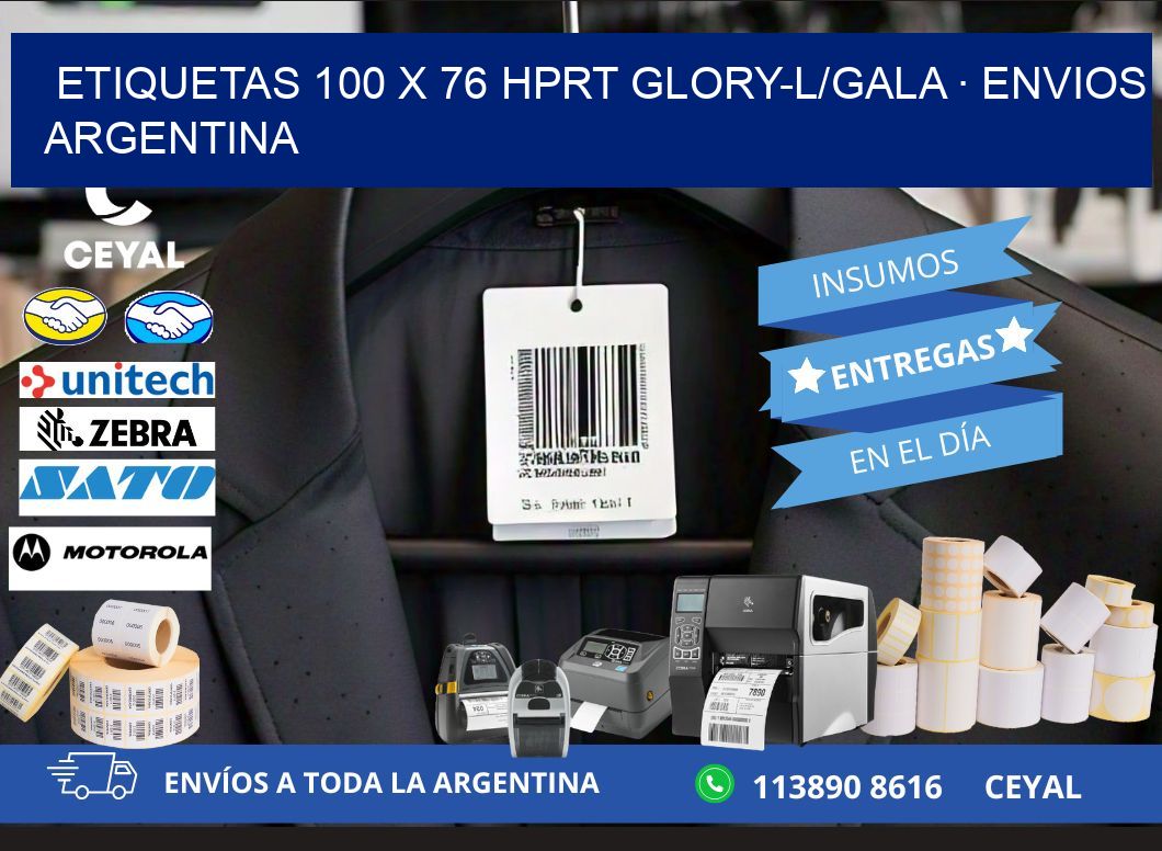 ETIQUETAS 100 x 76 HPRT GLORY-L/GALA · ENVIOS ARGENTINA