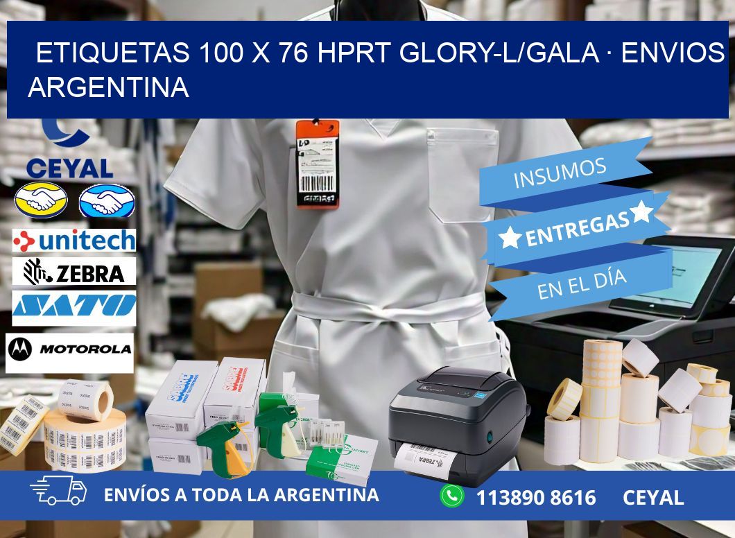 ETIQUETAS 100 x 76 HPRT GLORY-L/GALA · ENVIOS ARGENTINA