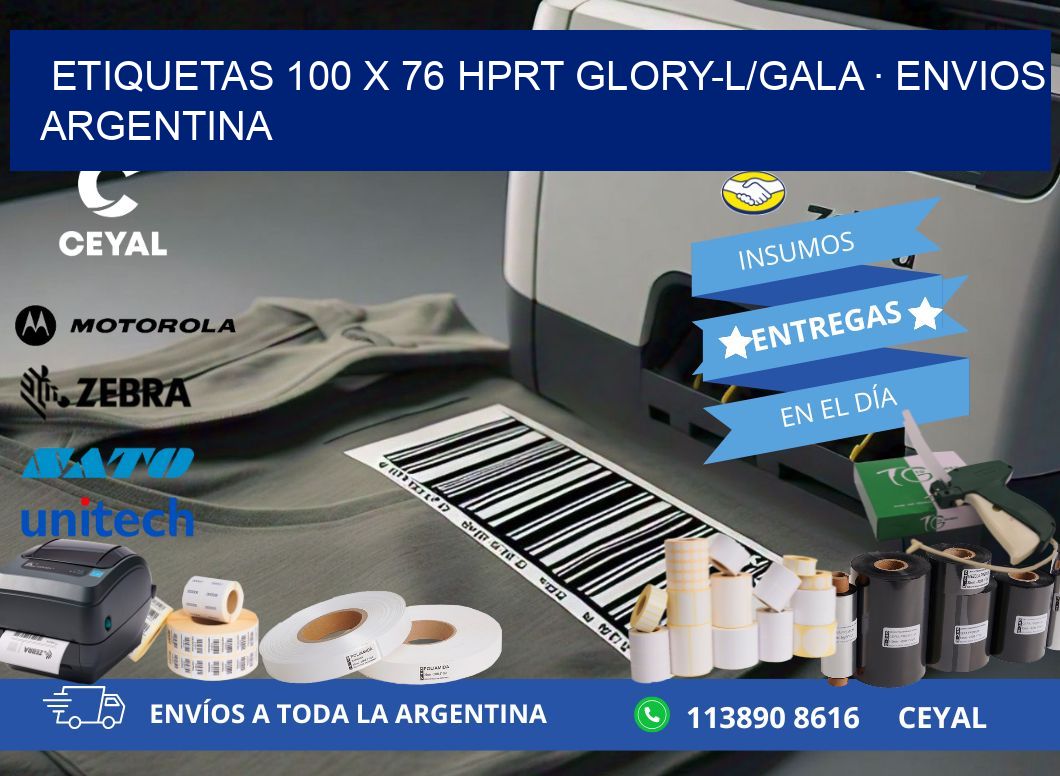 ETIQUETAS 100 x 76 HPRT GLORY-L/GALA · ENVIOS ARGENTINA