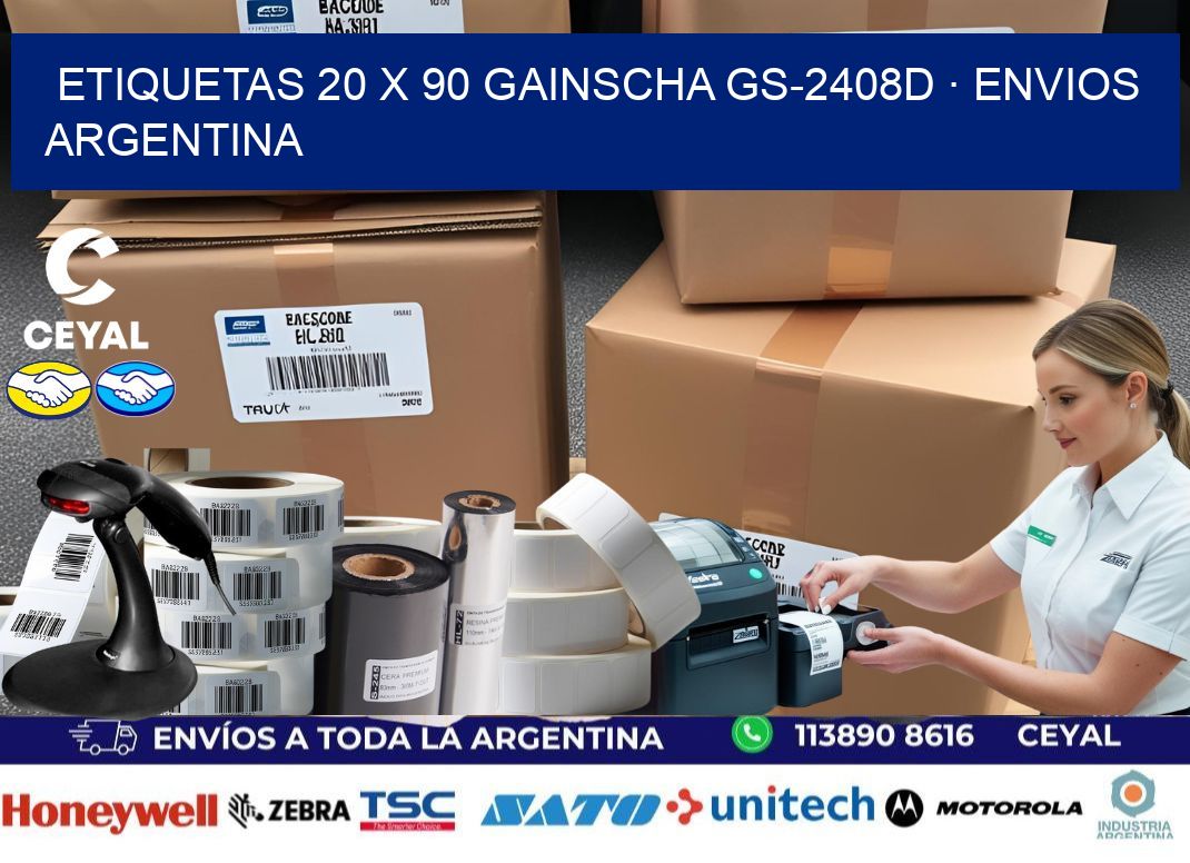 ETIQUETAS 20 x 90 GAINSCHA GS-2408D · ENVIOS ARGENTINA