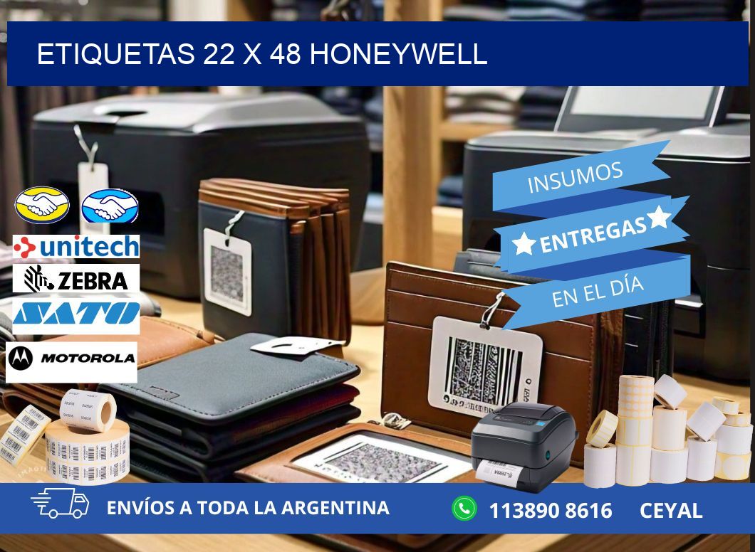 ETIQUETAS 22 x 48 HONEYWELL