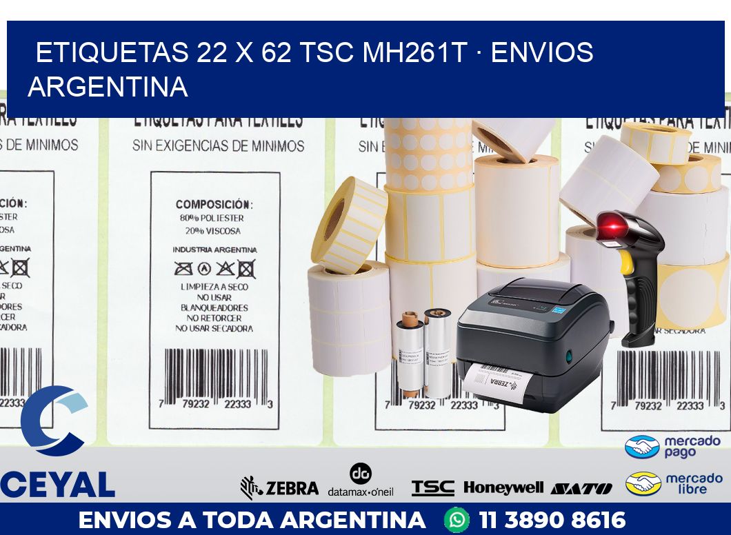 ETIQUETAS 22 x 62 TSC MH261T · ENVIOS ARGENTINA