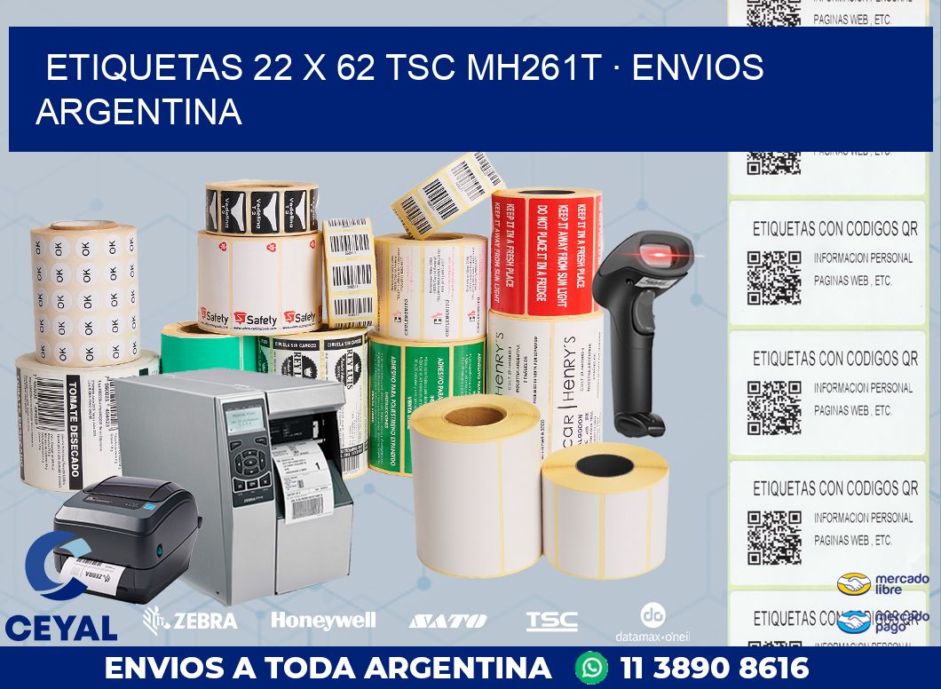 ETIQUETAS 22 x 62 TSC MH261T · ENVIOS ARGENTINA