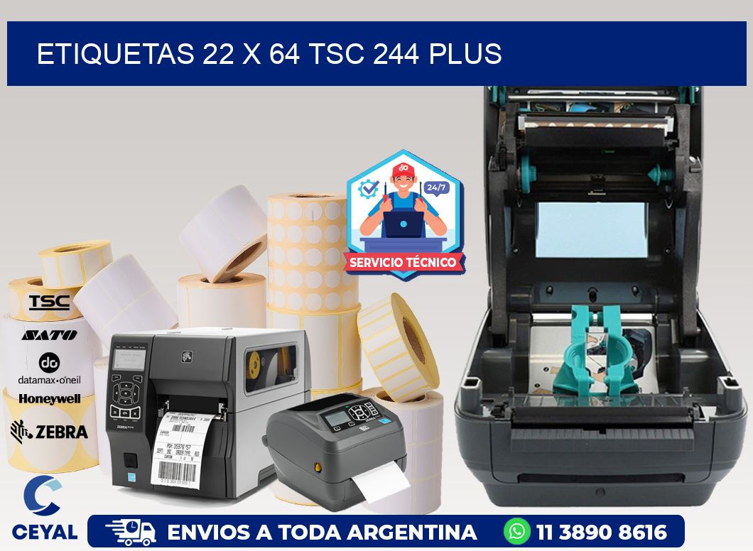 ETIQUETAS 22 x 64 TSC 244 PLUS
