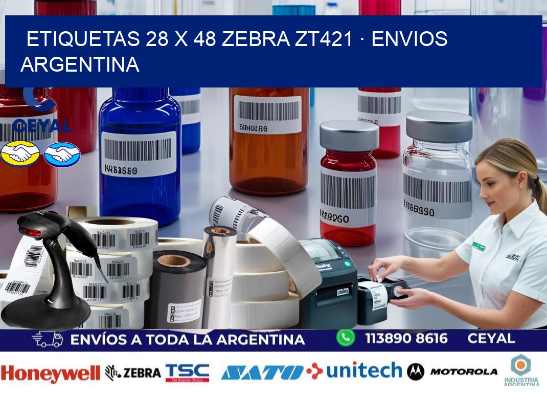 ETIQUETAS 28 x 48 ZEBRA ZT421 · ENVIOS ARGENTINA