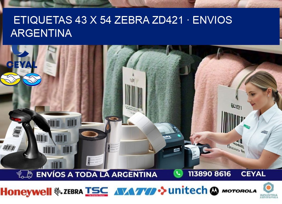 ETIQUETAS 43 x 54 ZEBRA ZD421 · ENVIOS ARGENTINA