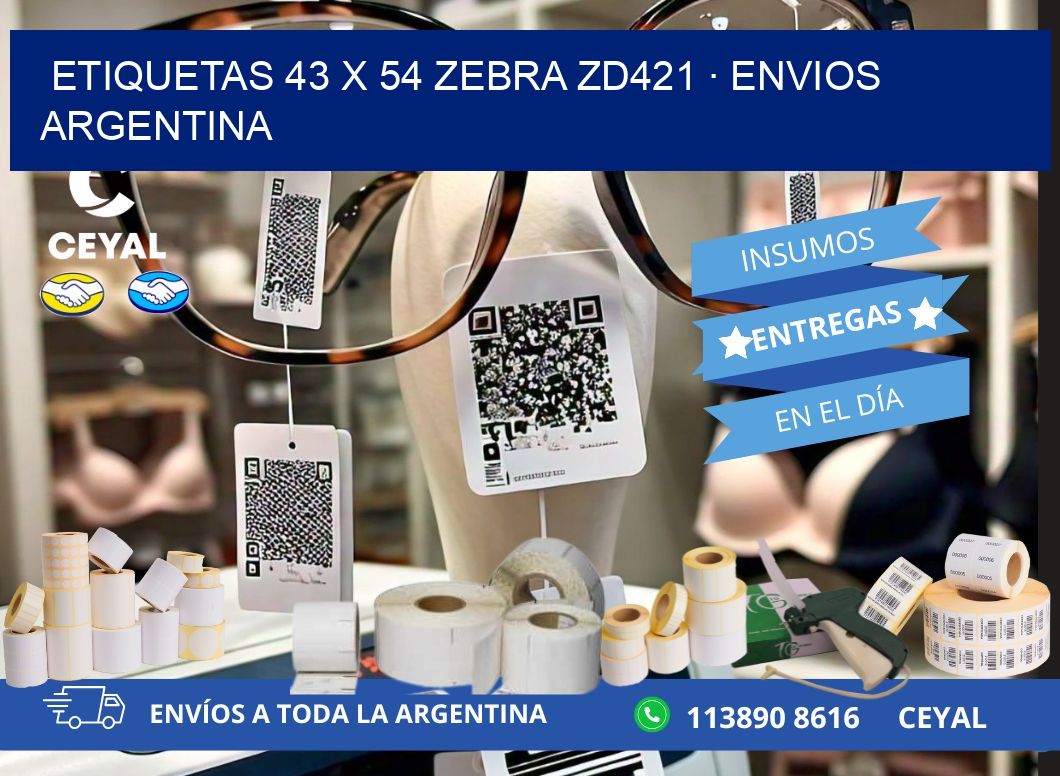 ETIQUETAS 43 x 54 ZEBRA ZD421 · ENVIOS ARGENTINA