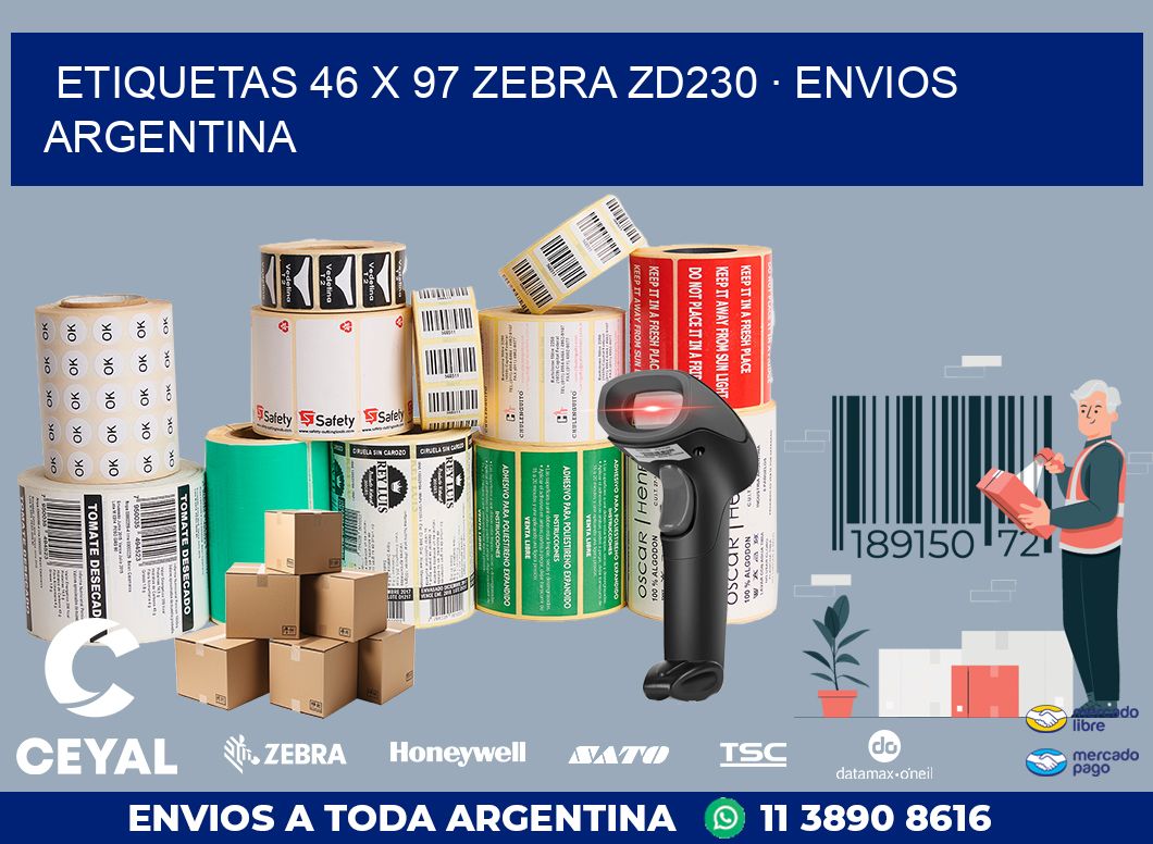 ETIQUETAS 46 x 97 ZEBRA ZD230 · ENVIOS ARGENTINA