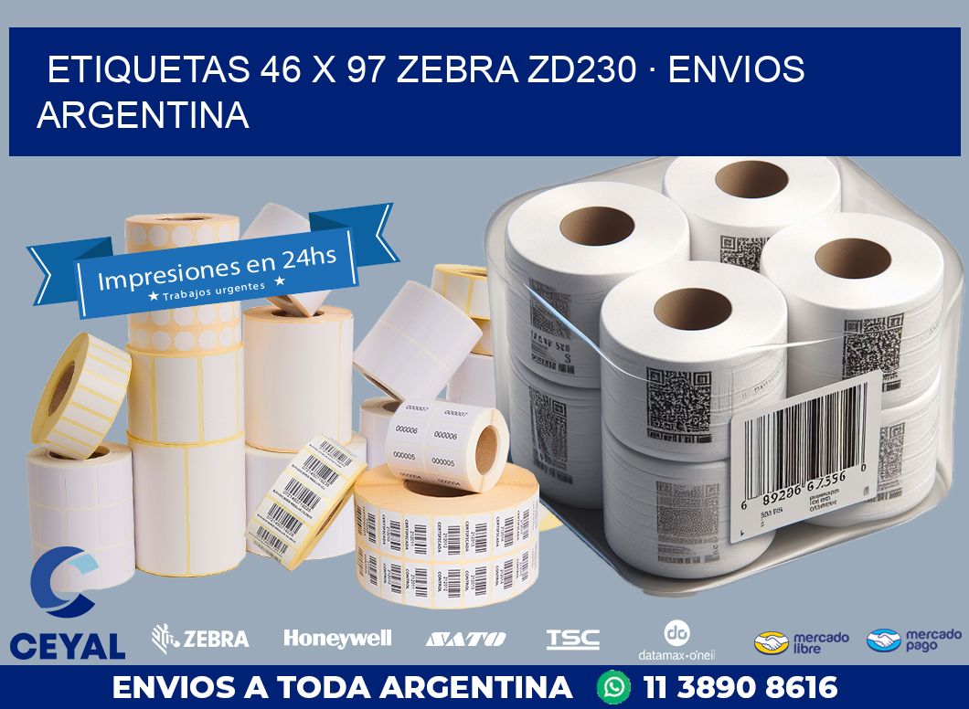 ETIQUETAS 46 x 97 ZEBRA ZD230 · ENVIOS ARGENTINA