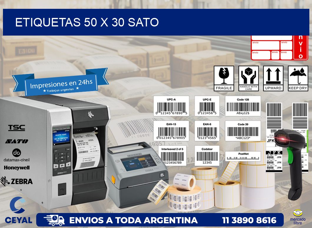 ETIQUETAS 50 x 30 SATO