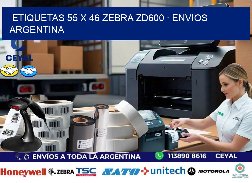 ETIQUETAS 55 x 46 ZEBRA ZD600 · ENVIOS ARGENTINA