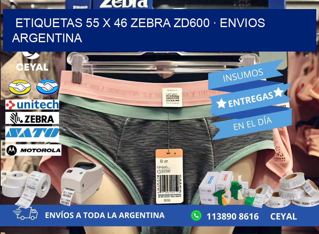 ETIQUETAS 55 x 46 ZEBRA ZD600 · ENVIOS ARGENTINA