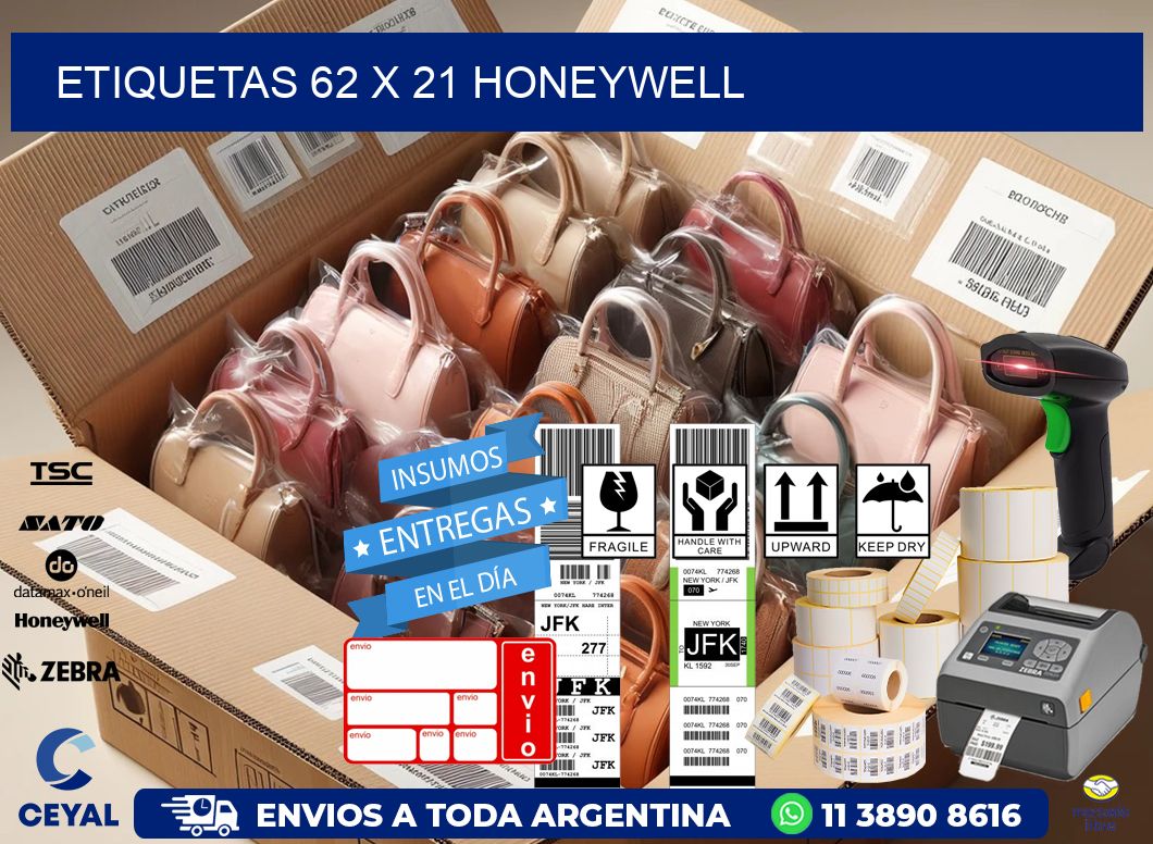 ETIQUETAS 62 x 21 HONEYWELL