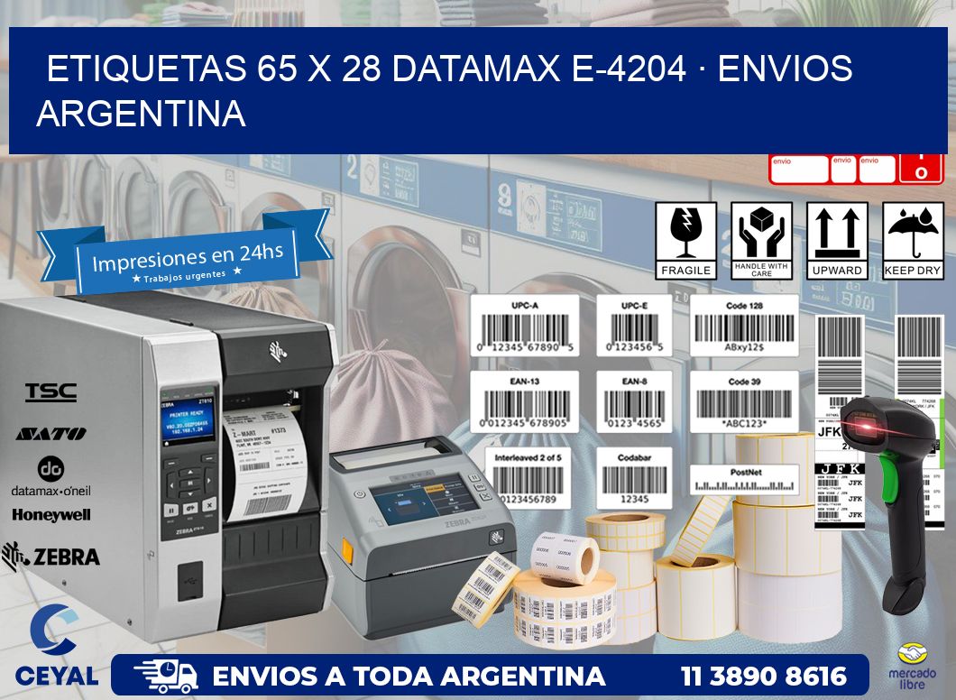 ETIQUETAS 65 x 28 DATAMAX E-4204 · ENVIOS ARGENTINA