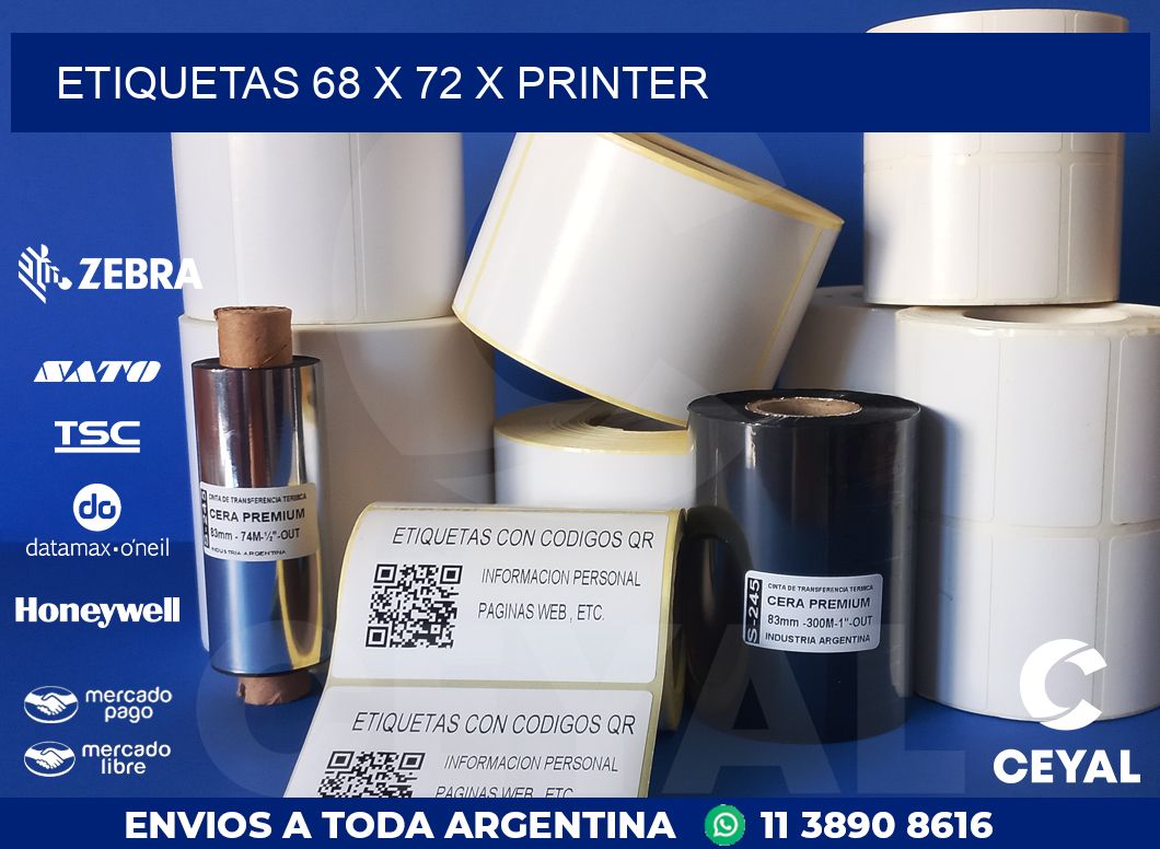 ETIQUETAS 68 x 72 X PRINTER