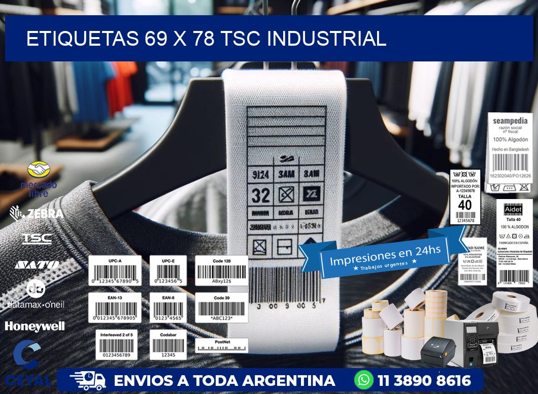 ETIQUETAS 69 x 78 TSC INDUSTRIAL