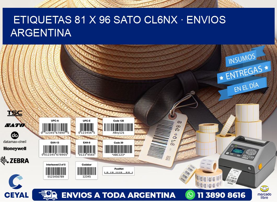 ETIQUETAS 81 x 96 SATO CL6NX · ENVIOS ARGENTINA