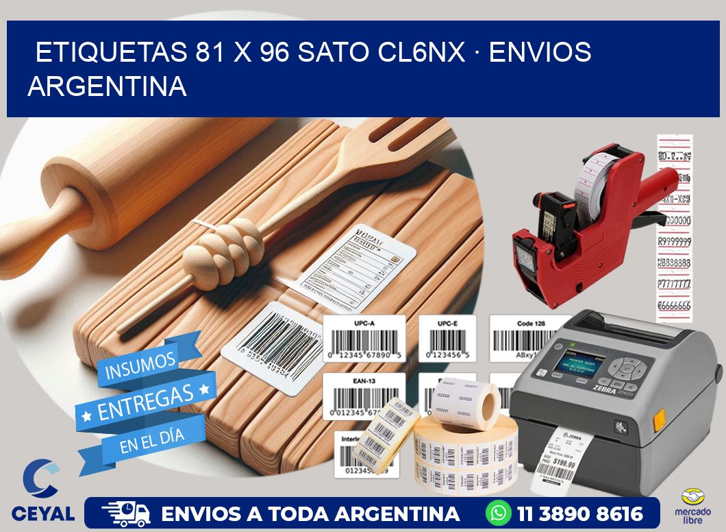 ETIQUETAS 81 x 96 SATO CL6NX · ENVIOS ARGENTINA