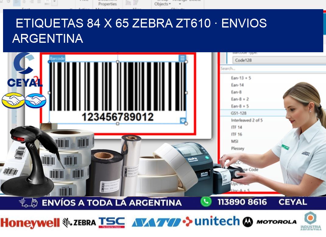 ETIQUETAS 84 x 65 ZEBRA ZT610 · ENVIOS ARGENTINA