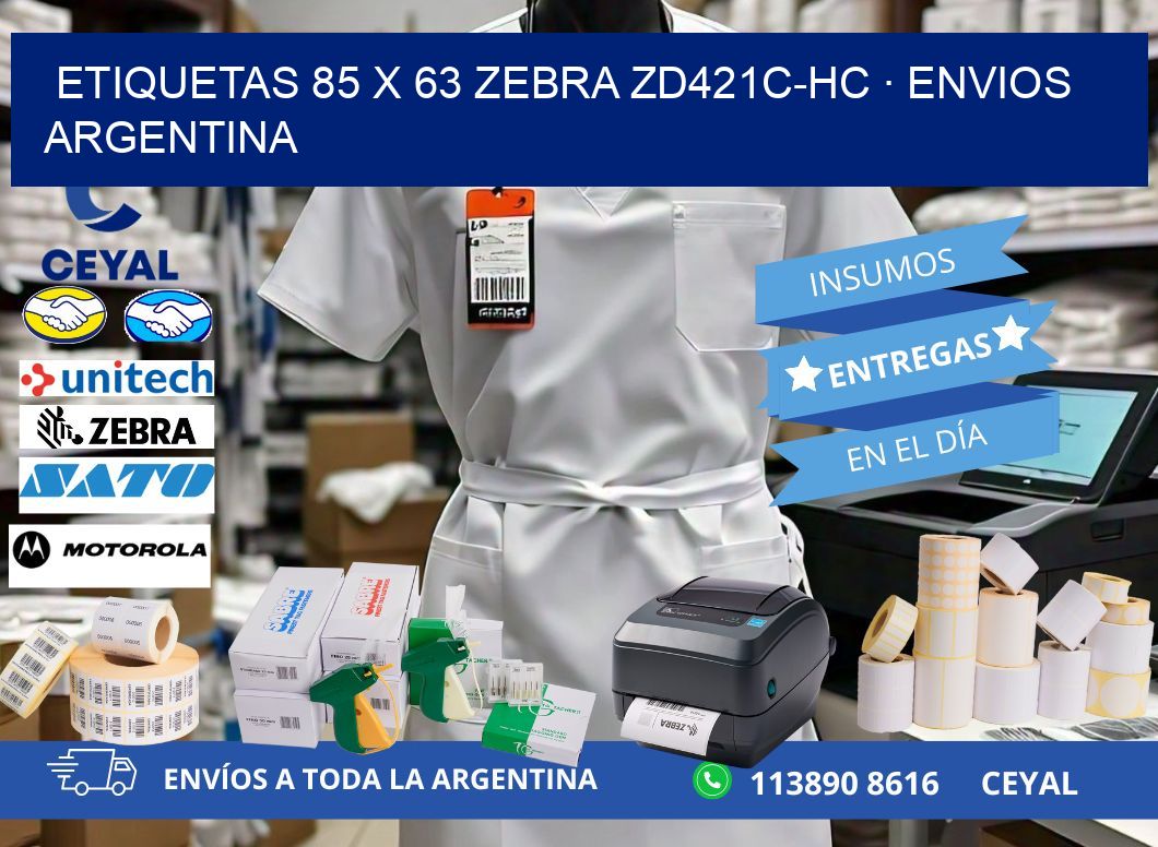 ETIQUETAS 85 x 63 ZEBRA ZD421C-HC · ENVIOS ARGENTINA