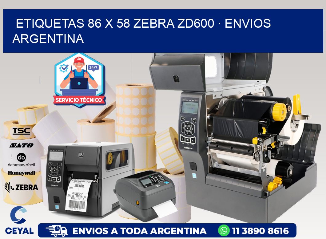 ETIQUETAS 86 x 58 ZEBRA ZD600 · ENVIOS ARGENTINA