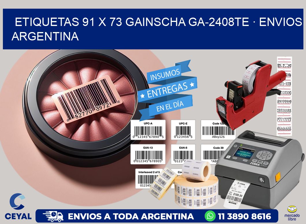 ETIQUETAS 91 x 73 GAINSCHA GA-2408TE · ENVIOS ARGENTINA