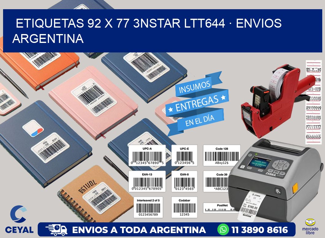 ETIQUETAS 92 x 77 3NSTAR LTT644 · ENVIOS ARGENTINA