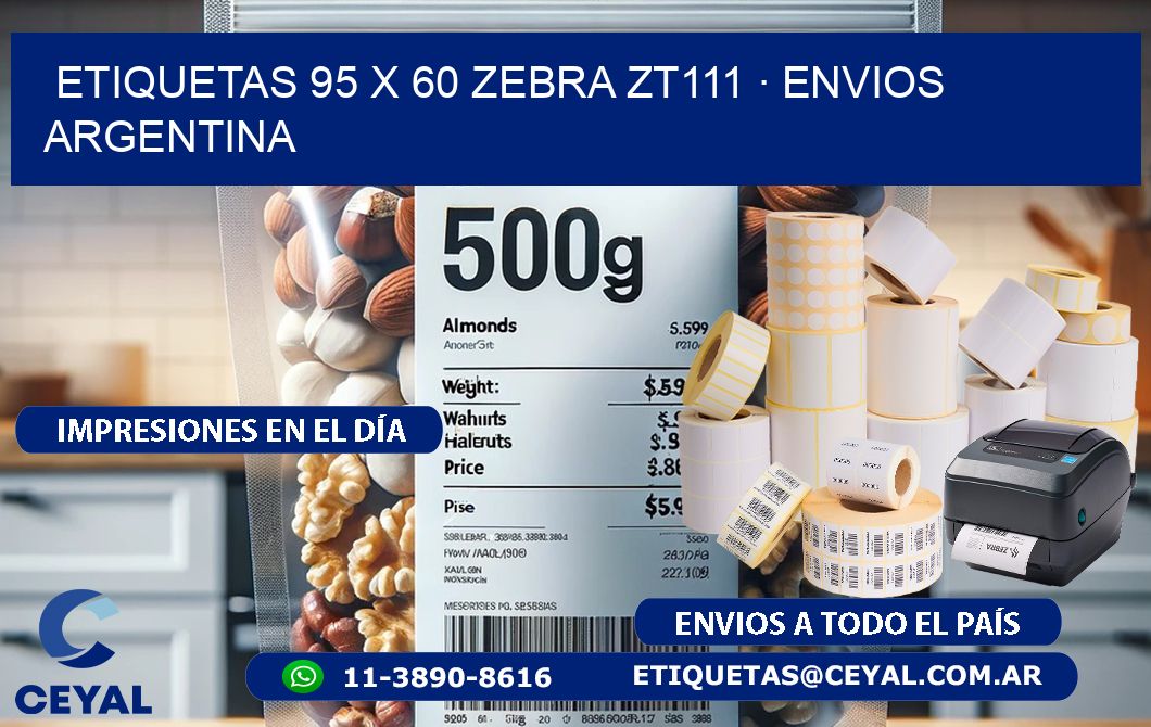 ETIQUETAS 95 x 60 ZEBRA ZT111 · ENVIOS ARGENTINA