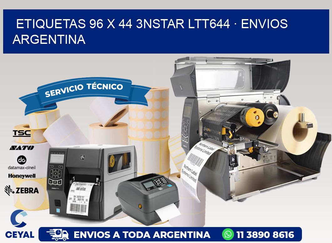 ETIQUETAS 96 x 44 3NSTAR LTT644 · ENVIOS ARGENTINA