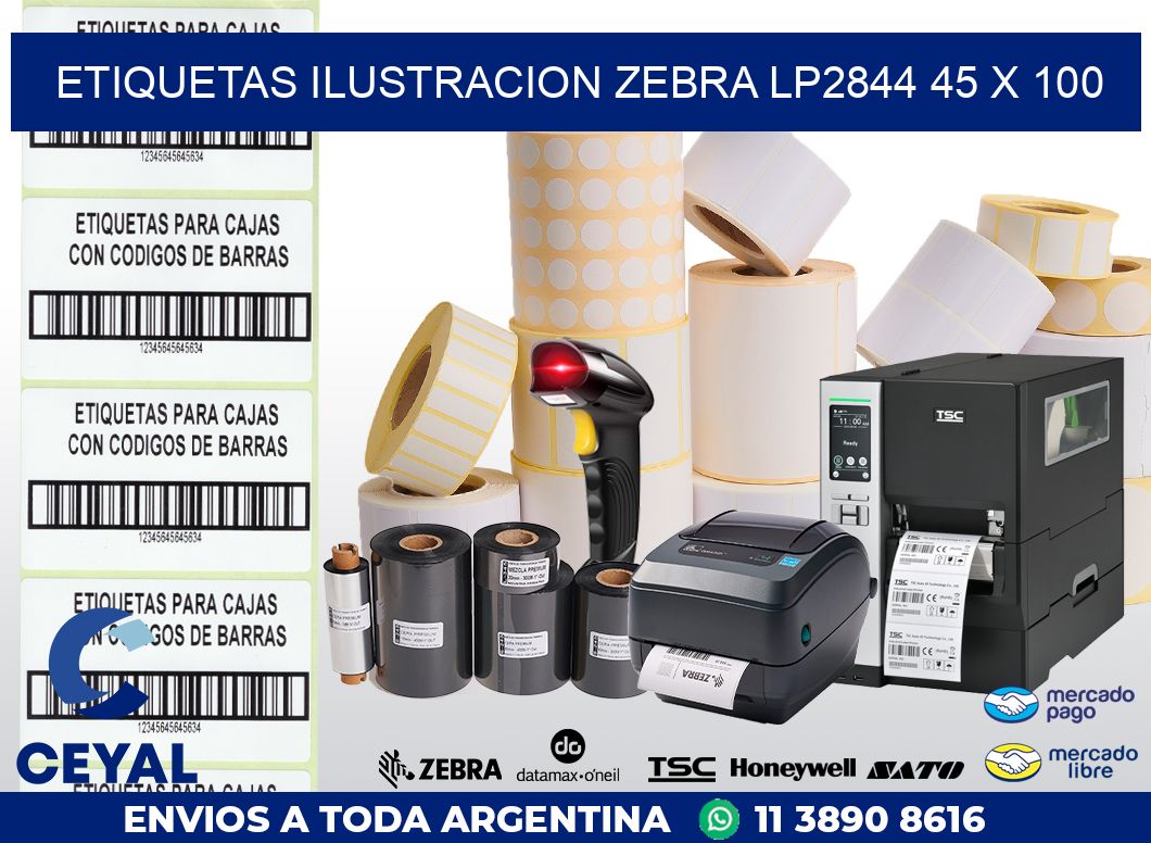 ETIQUETAS ILUSTRACION ZEBRA LP2844 45 x 100