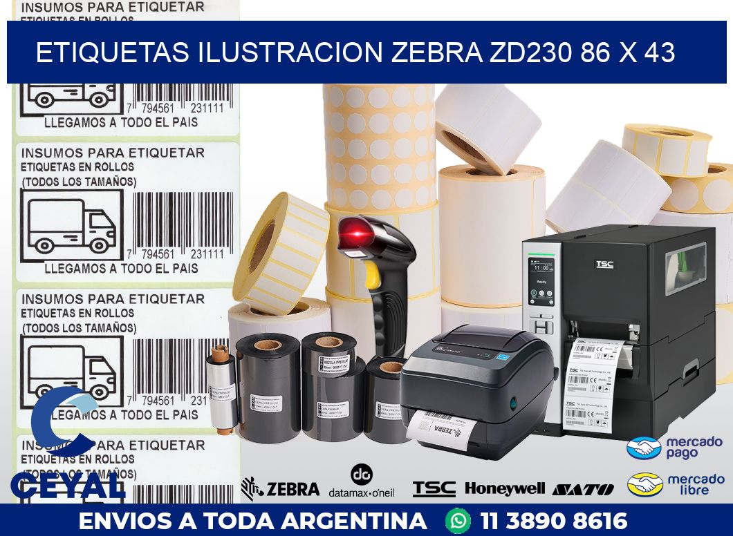 ETIQUETAS ILUSTRACION ZEBRA ZD230 86 x 43