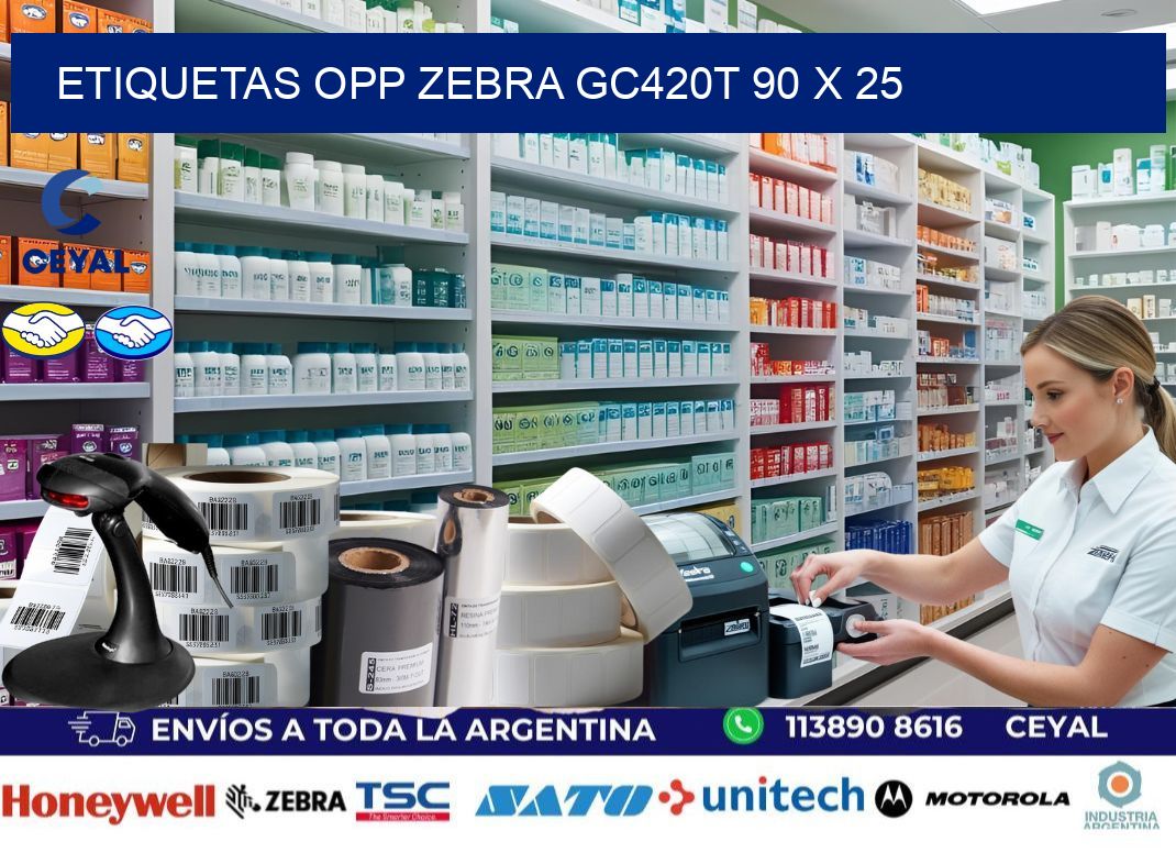 ETIQUETAS OPP ZEBRA GC420T 90 x 25