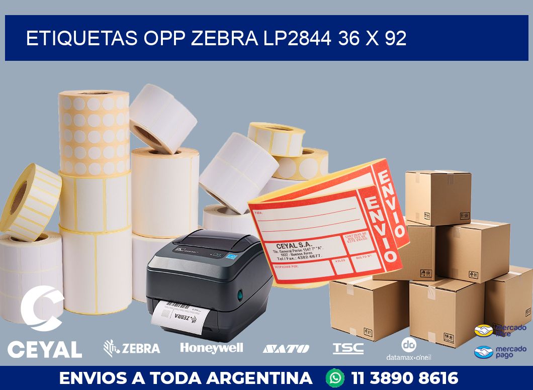 ETIQUETAS OPP ZEBRA LP2844 36 x 92